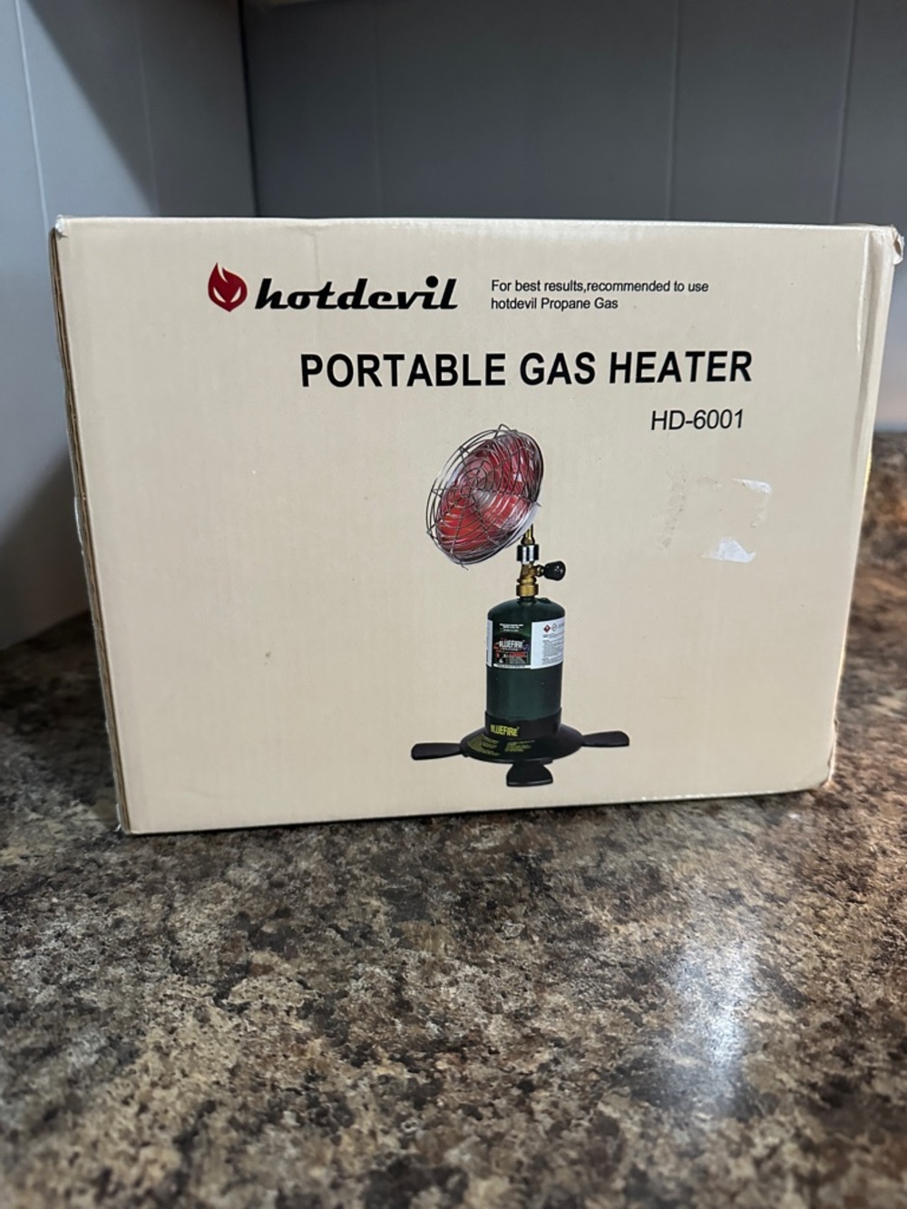 Hotdevil Portable Gas Heater - Green Tank HD6001 NIB